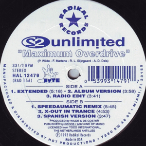 2 Unlimited – Maximum Overdrive (NM)